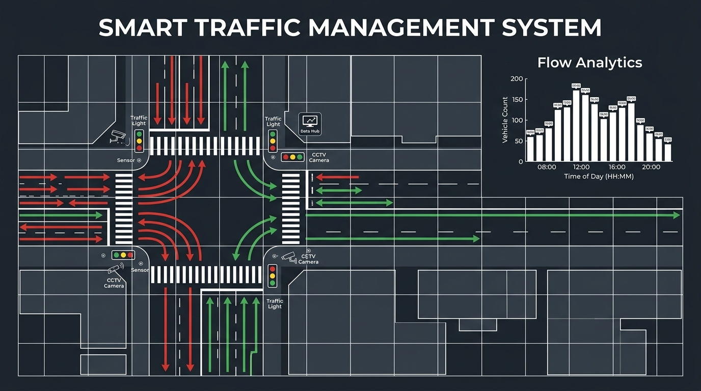 Smart traffic flow analytics diagram
