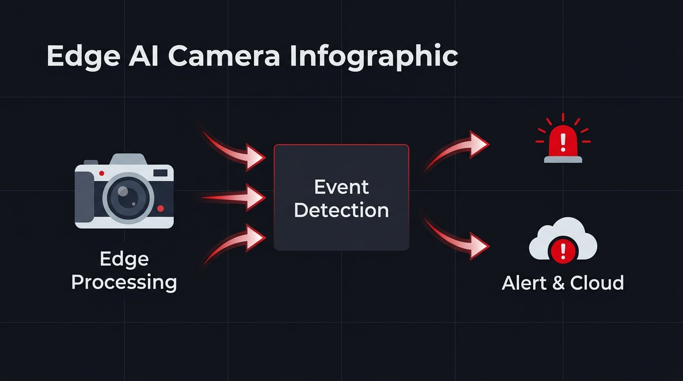 How events flow from the edge AI camera to the back-end system