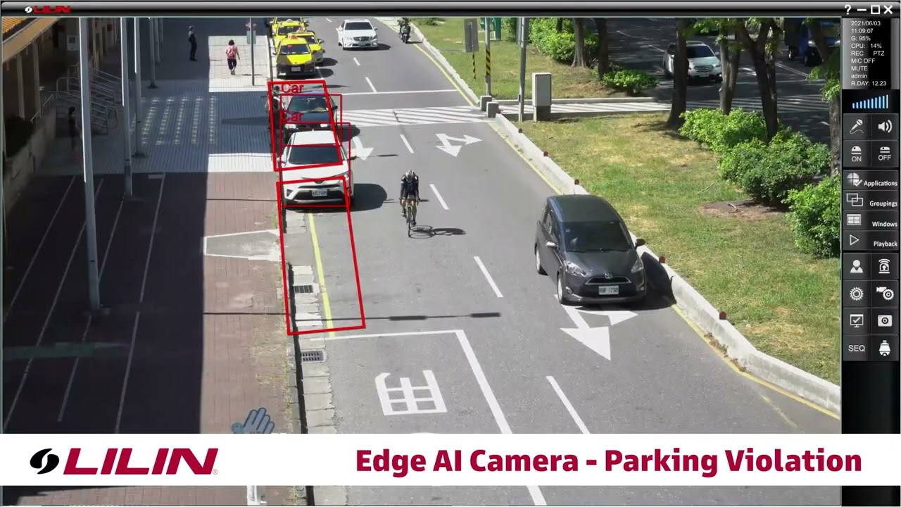 EDGEFENCE live detection view with bounding boxes